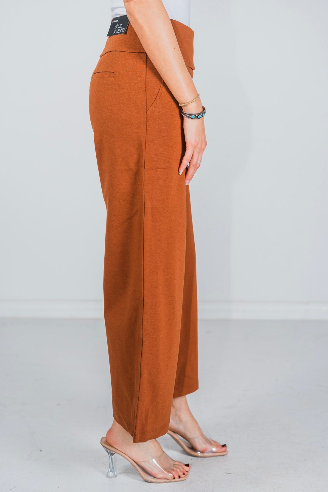 Rust Magic Wide Cropped Pants - Whiskey Skies - DEAR SCARLETT