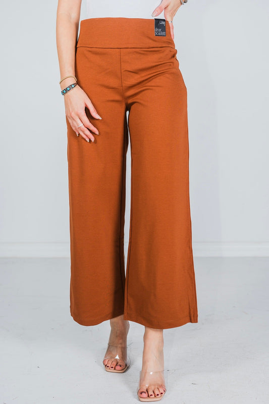 Rust Magic Wide Cropped Pants - Whiskey Skies - DEAR SCARLETT