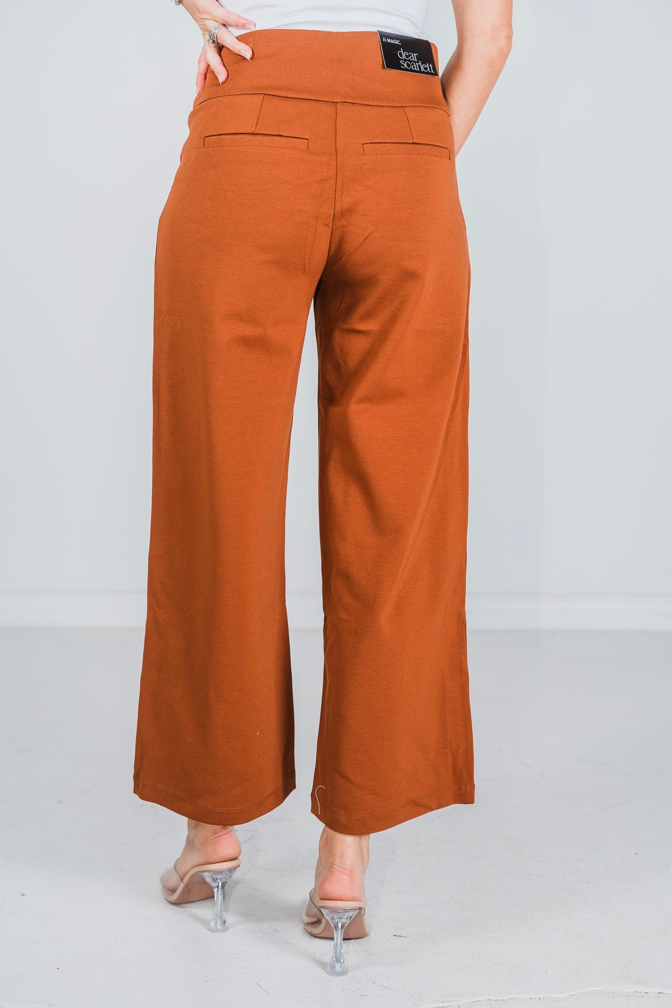 Rust Magic Wide Cropped Pants - Whiskey Skies - DEAR SCARLETT