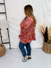 Rust Paisley Print Long Sleeve Babydoll Top - Whiskey Skies - HEIMISH