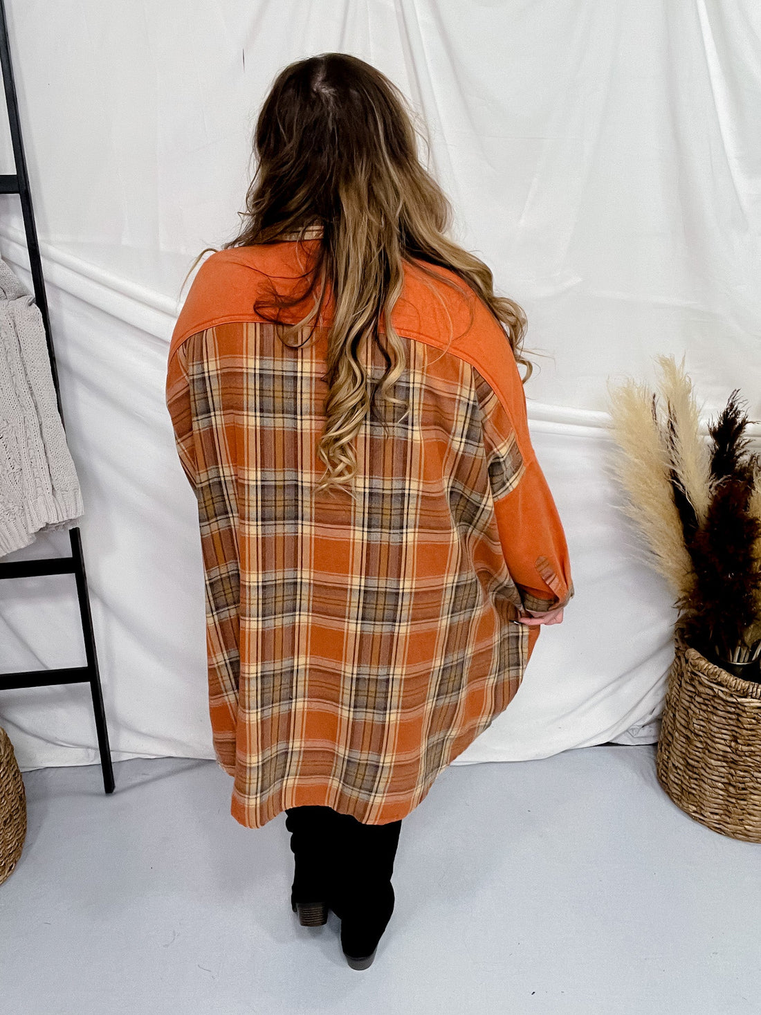 Rust Plaid Button Down Shirt - Whiskey Skies - WHITE BIRCH