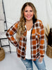 Rust Plaid Button Down with Black Hood - Whiskey Skies - DNA COUTURE