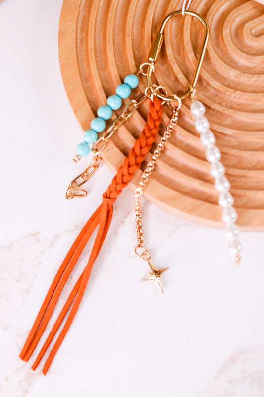 Rust Tassel Bag Charm - Whiskey Skies - SHIRALEAH
