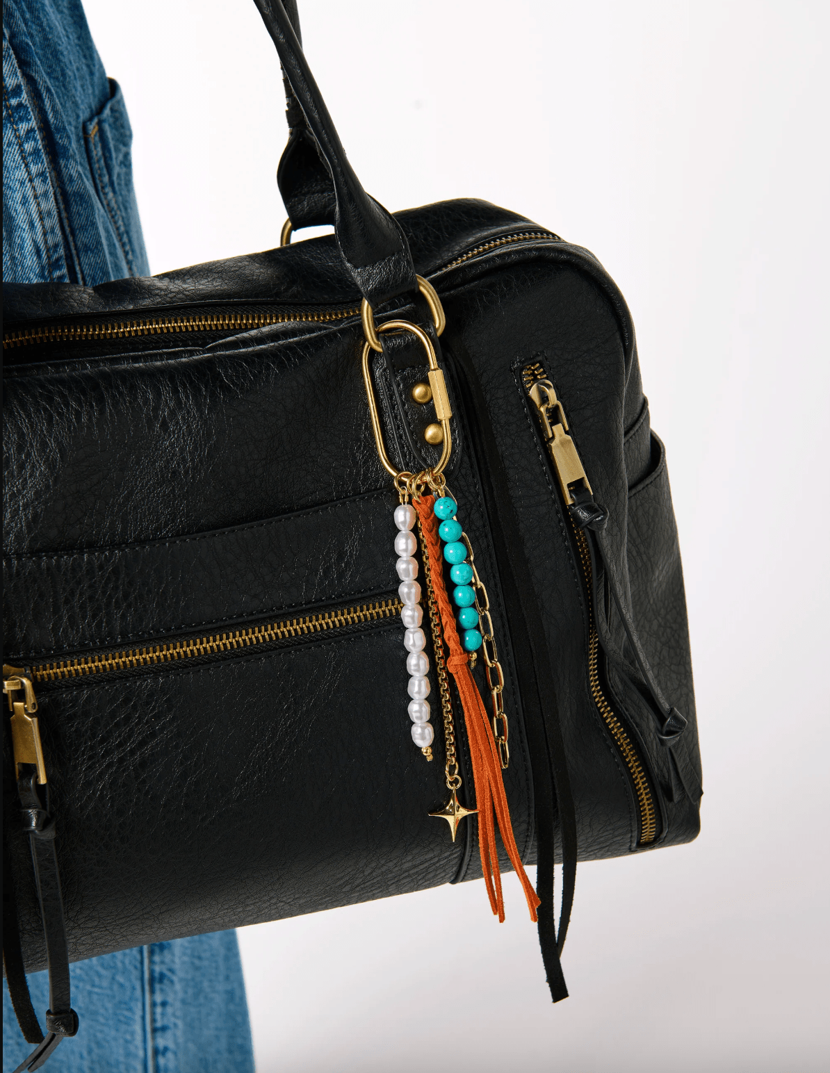 Rust Tassel Bag Charm - Whiskey Skies - SHIRALEAH