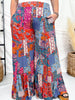 Rust & Teal Patchwork Palazzo Pants - Whiskey Skies - EASEL