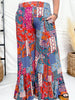 Rust & Teal Patchwork Palazzo Pants - Whiskey Skies - EASEL