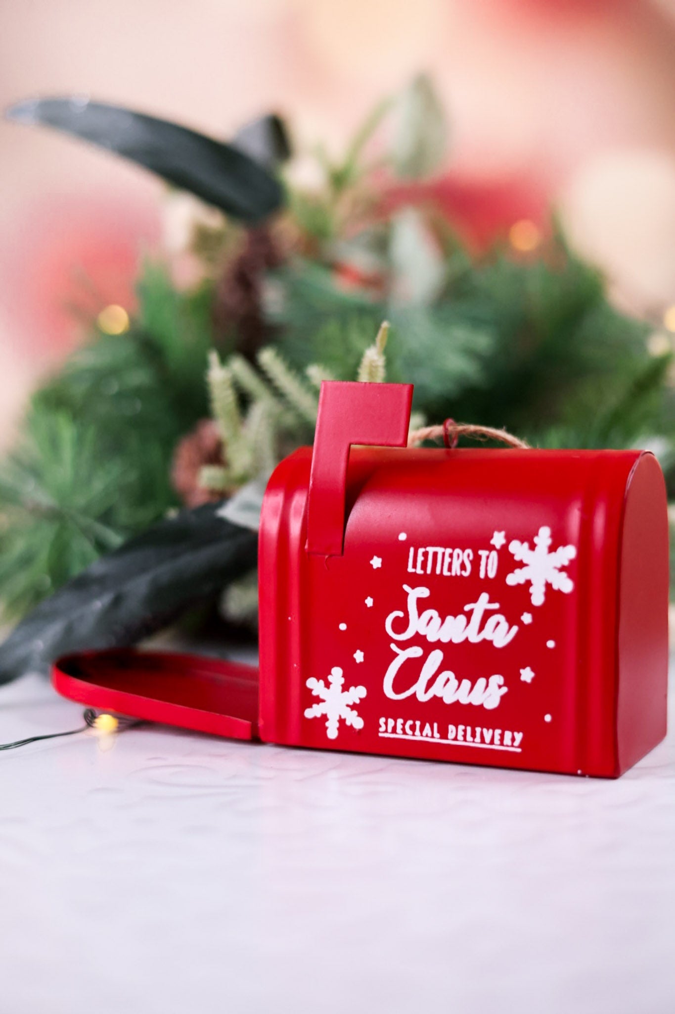 Rustic Metal Santa Letter Mailbox Ornament - Whiskey Skies - TRANSPAC