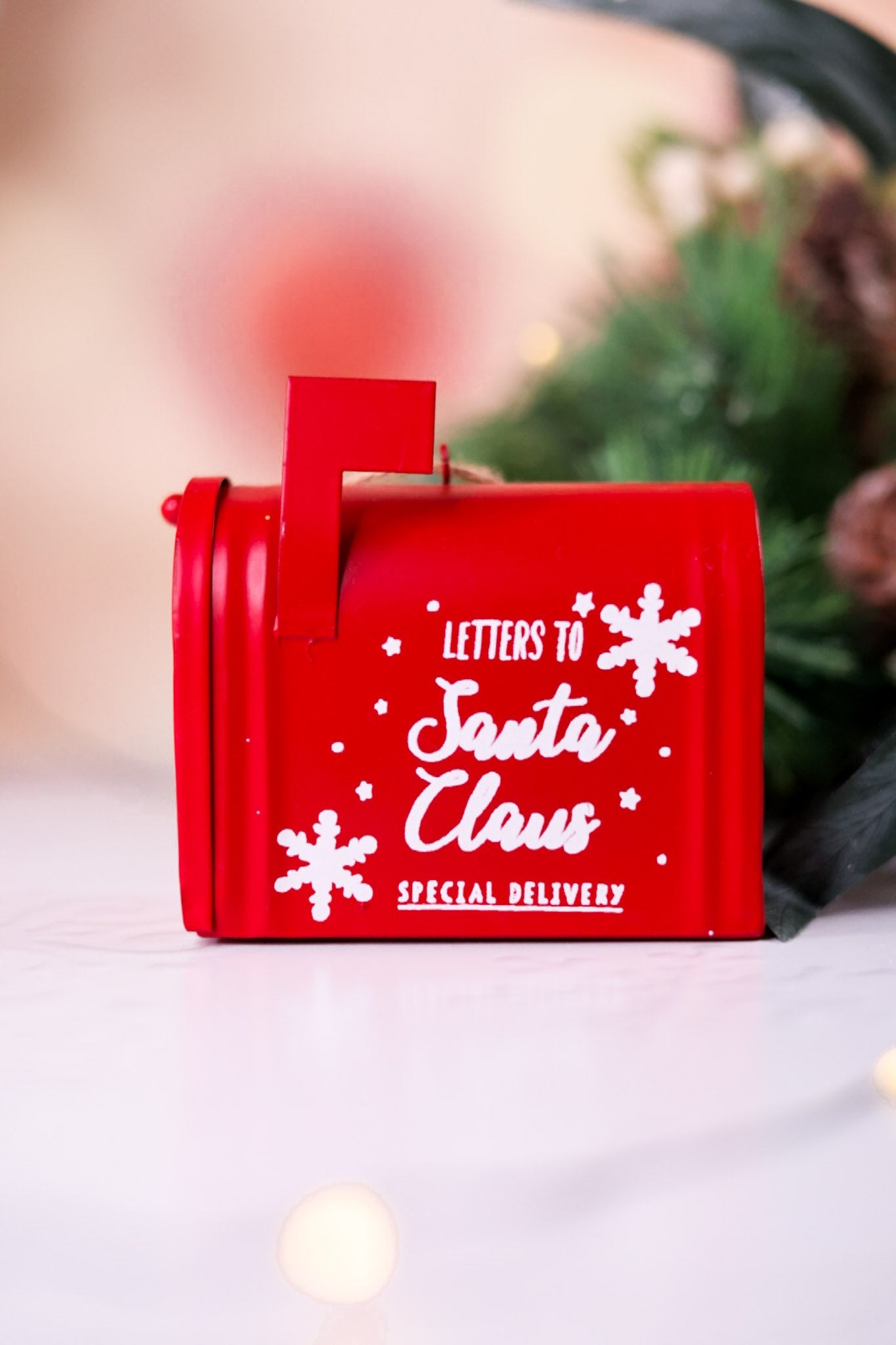 Rustic Metal Santa Letter Mailbox Ornament - Whiskey Skies - TRANSPAC