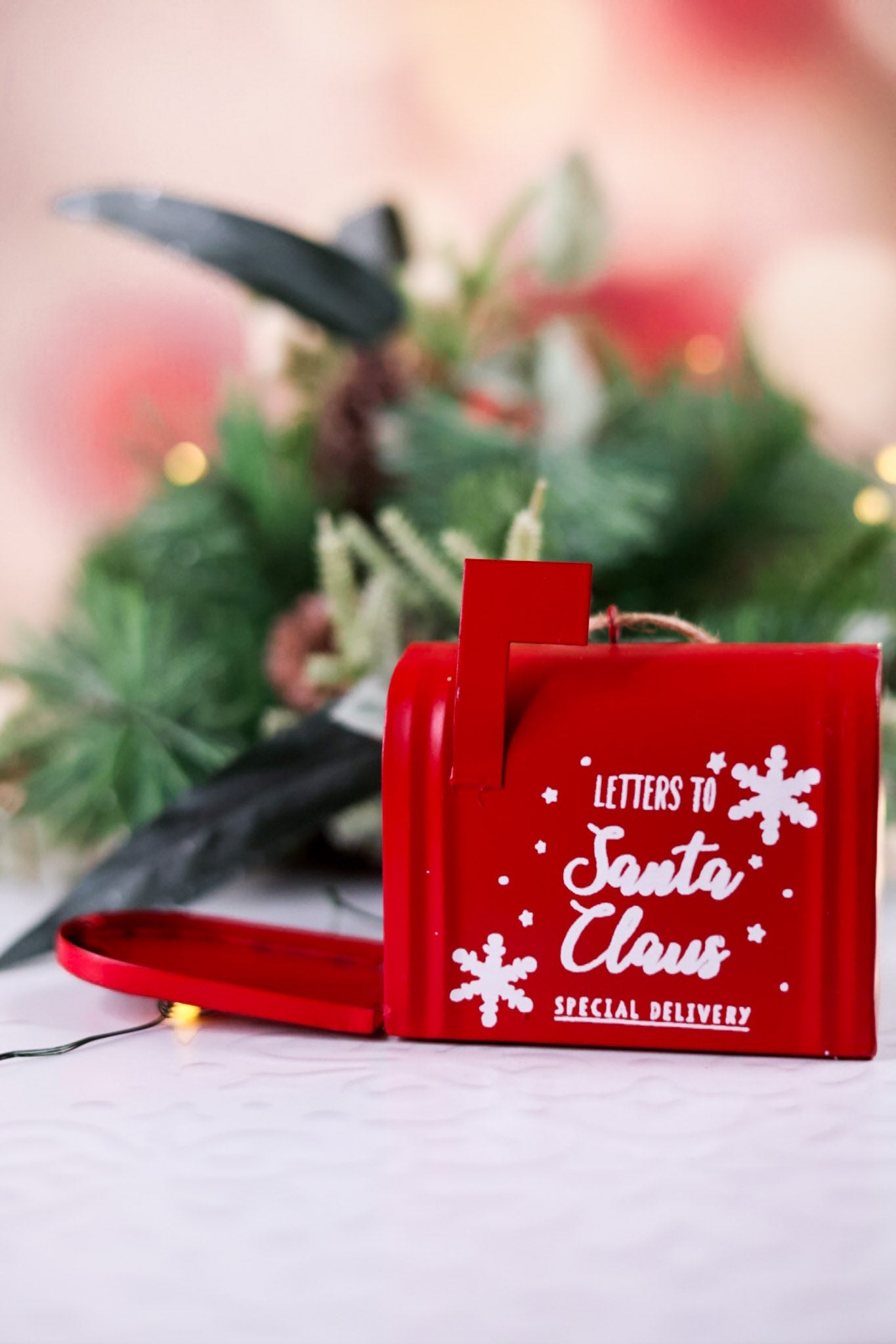 Rustic Metal Santa Letter Mailbox Ornament - Whiskey Skies - TRANSPAC