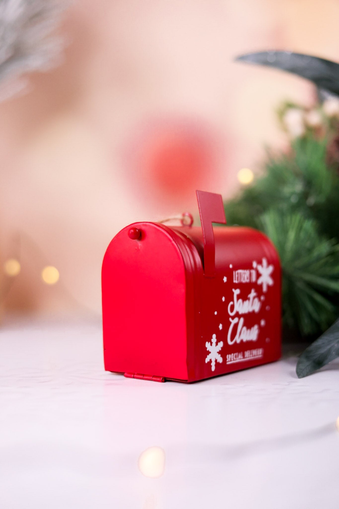 Rustic Metal Santa Letter Mailbox Ornament - Whiskey Skies - TRANSPAC