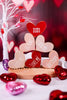 Rustic Red & Pink Wooden Conversation Heart Blocks (6 Styles) - Whiskey Skies - WT COLLECTION