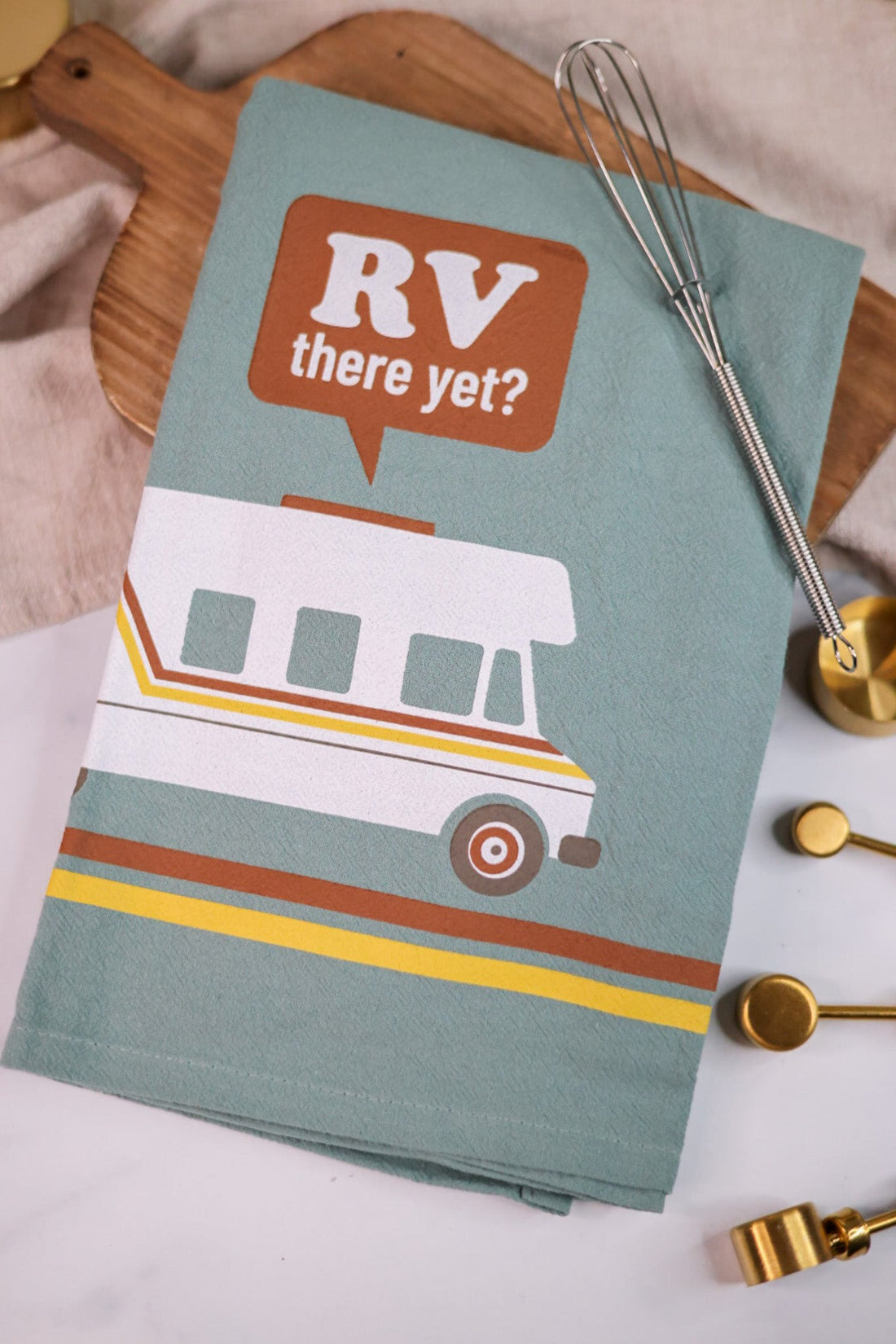 "RV There Yet" Tea Towel - Whiskey Skies - FUNATIC