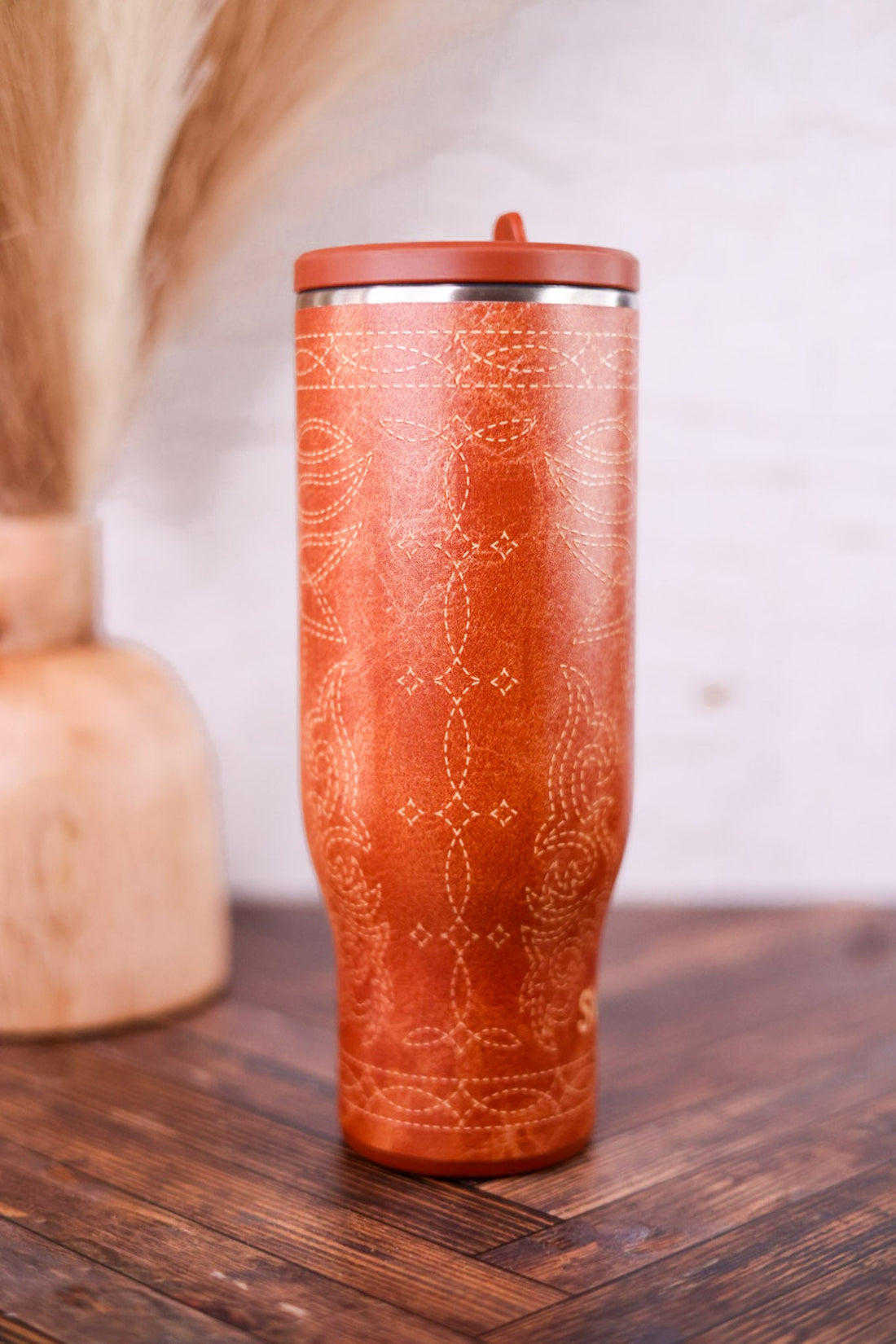 Saddle Stitch Cognac 30oz Mega Mug - Whiskey Skies - SWIG LIFE