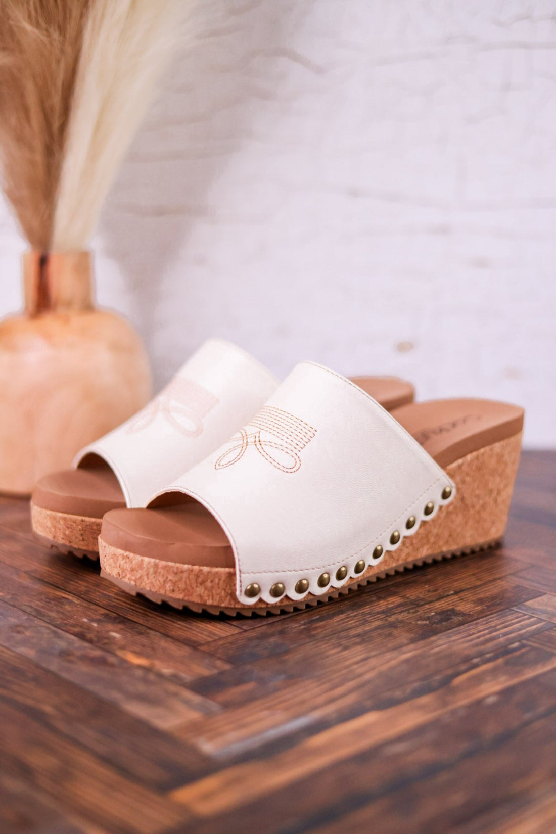 Saddle Up Ivory Wedges - Whiskey Skies - CORKYS FOOTWEAR