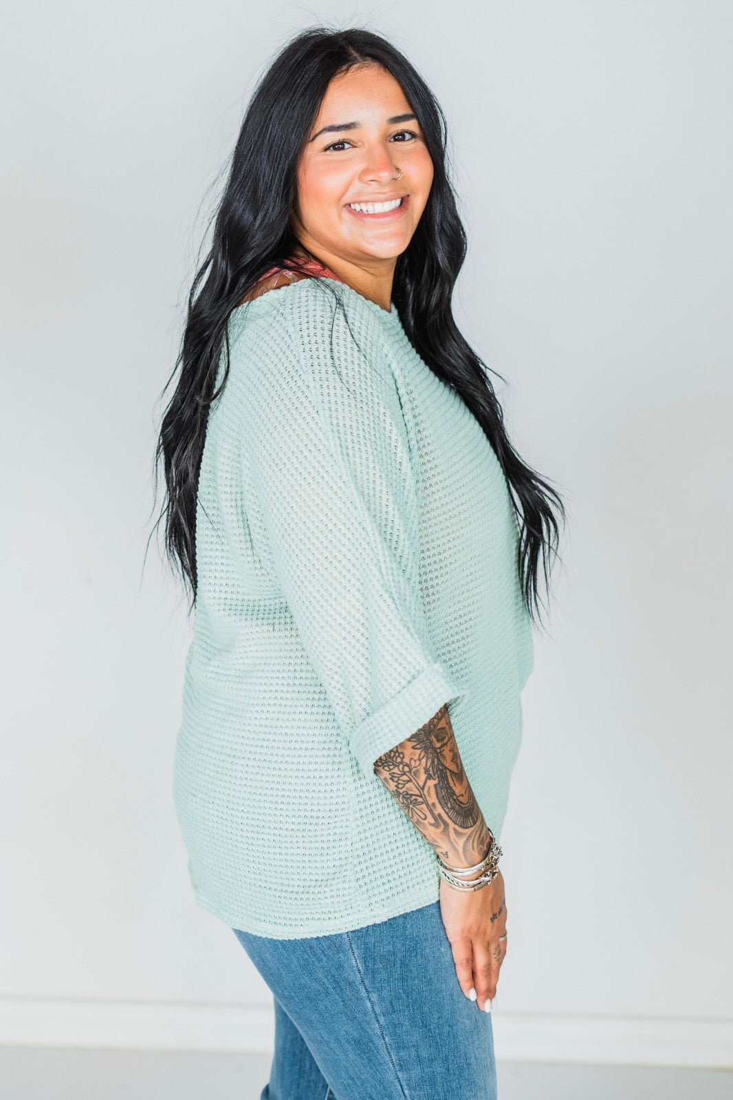 Sage 3/4 Sleeve Knit Tunic Top - Whiskey Skies - ANDREE BY UNIT