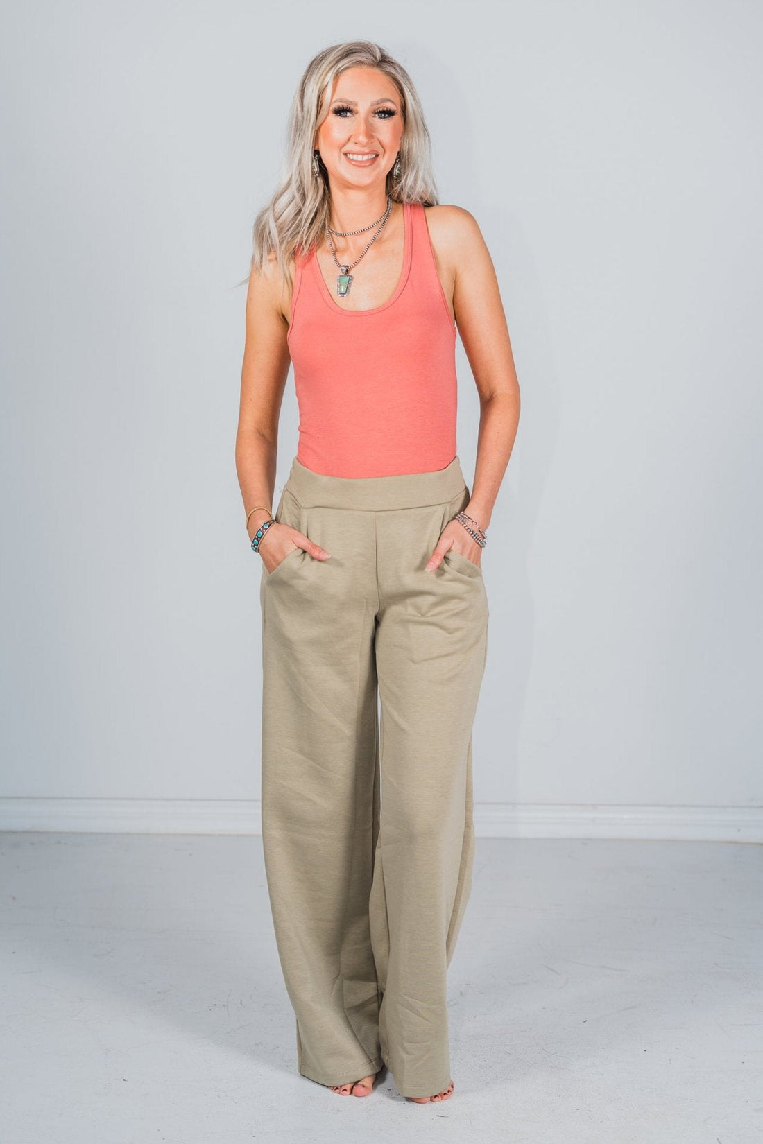 Sage Elastic Waist Modal Pants - Whiskey Skies - DEAR SCARLETT