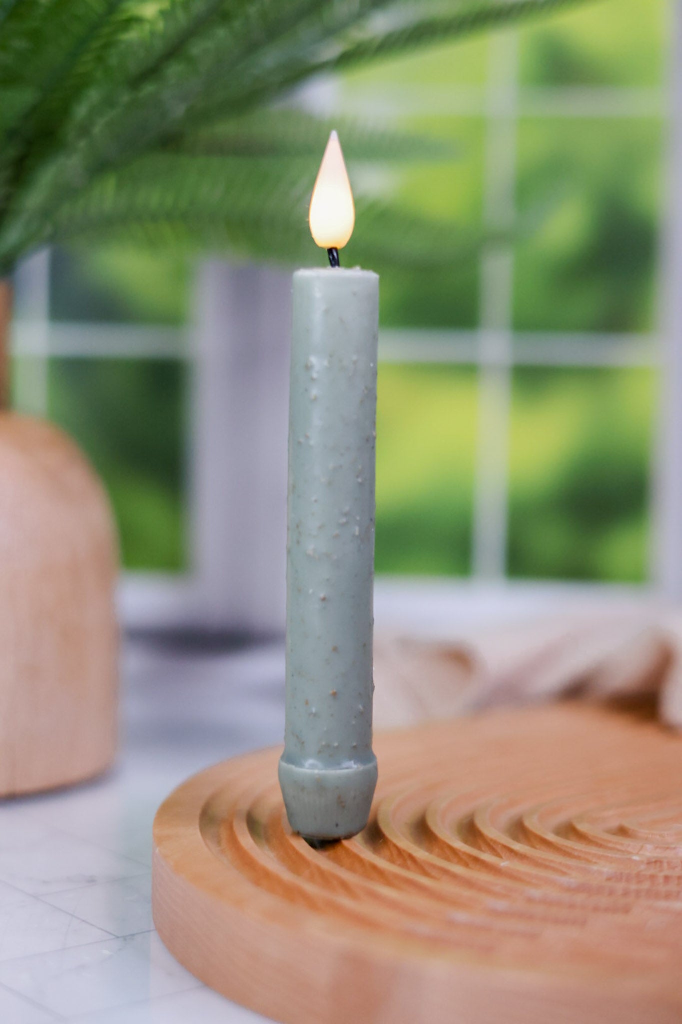 Sage Green LED Taper Candles (2 Sizes) - Whiskey Skies - WT COLLECTION