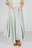 Sage Maxi Skirt W/ Side Pockets - Whiskey Skies - WHITE BIRCH
