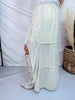 Sage Pinstriped Woven Ruffle High-Low Skirt - Whiskey Skies - POLAGRAM + BAEVELY