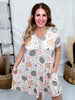Sage Pumpkins & Daisies Print Loungewear Night Dress - Whiskey Skies - SHIRLEY & STONE