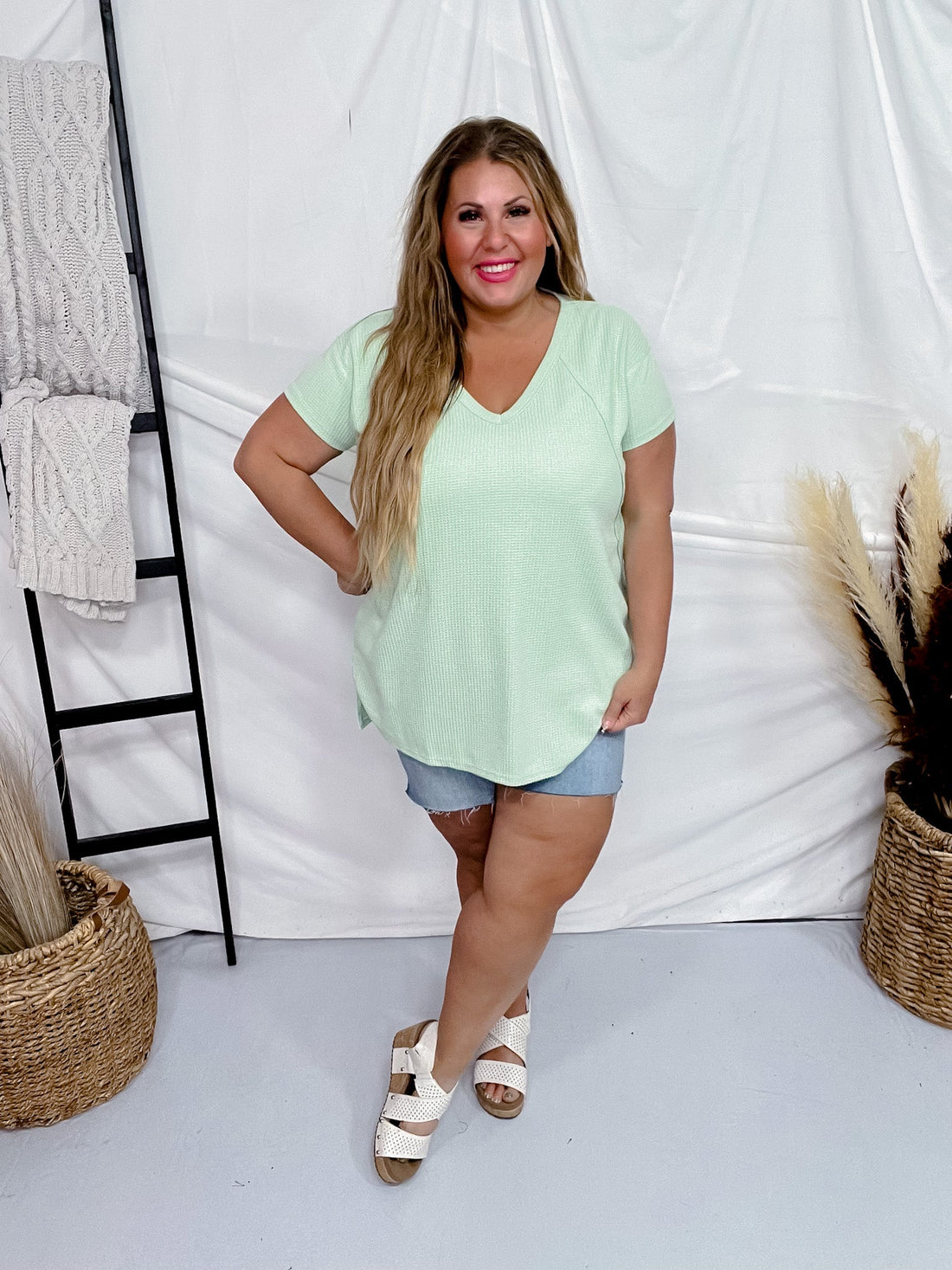 Sage Short Sleeve Hi - Low Tunic Top - Whiskey Skies - ANDREE BY UNIT