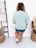 Sage Textured Knit Half Sleeve Sweater - Whiskey Skies - BIBI