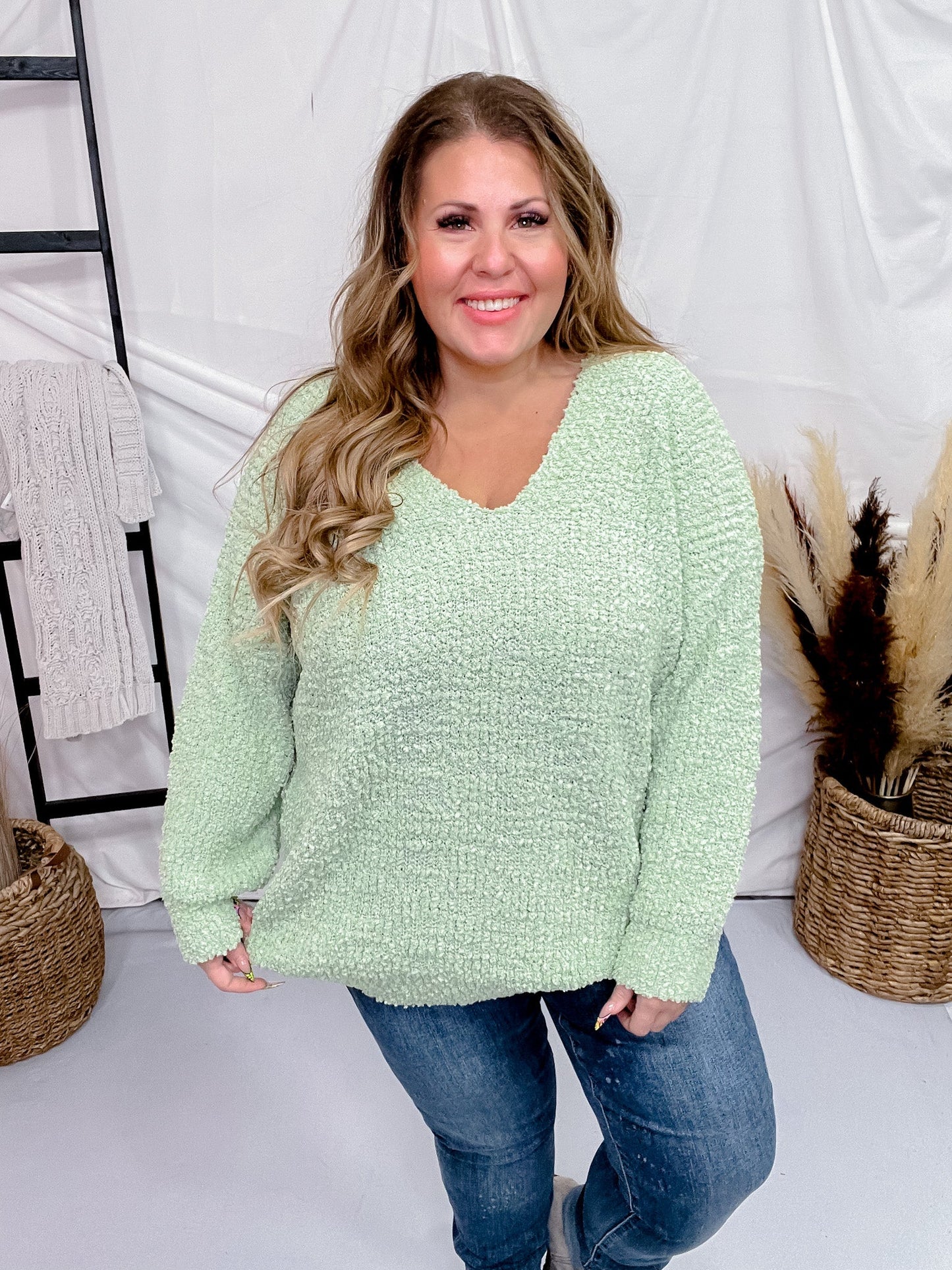 Sage V - Neck Long Sleeve Sweater - Whiskey Skies - ANDREE BY UNIT