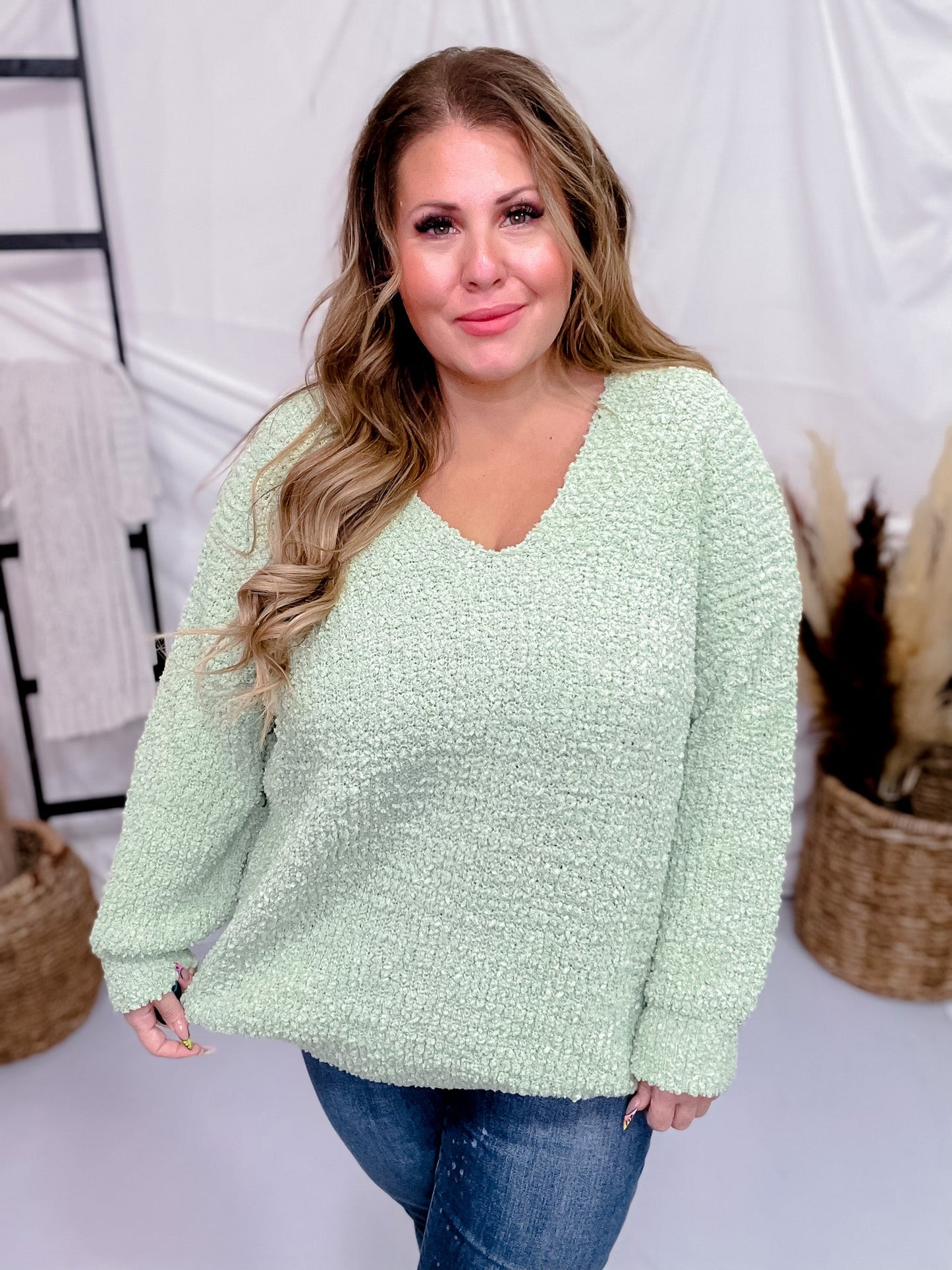 Sage V - Neck Long Sleeve Sweater - Whiskey Skies - ANDREE BY UNIT