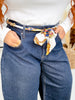 Saige Denim Open Side Barrel Leg Jeans - Whiskey Skies - SAIGE DENIM
