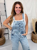 "Saige" Denim Overall's W/ Floral Eyelit Embroidery - Whiskey Skies - SAIGE DENIM