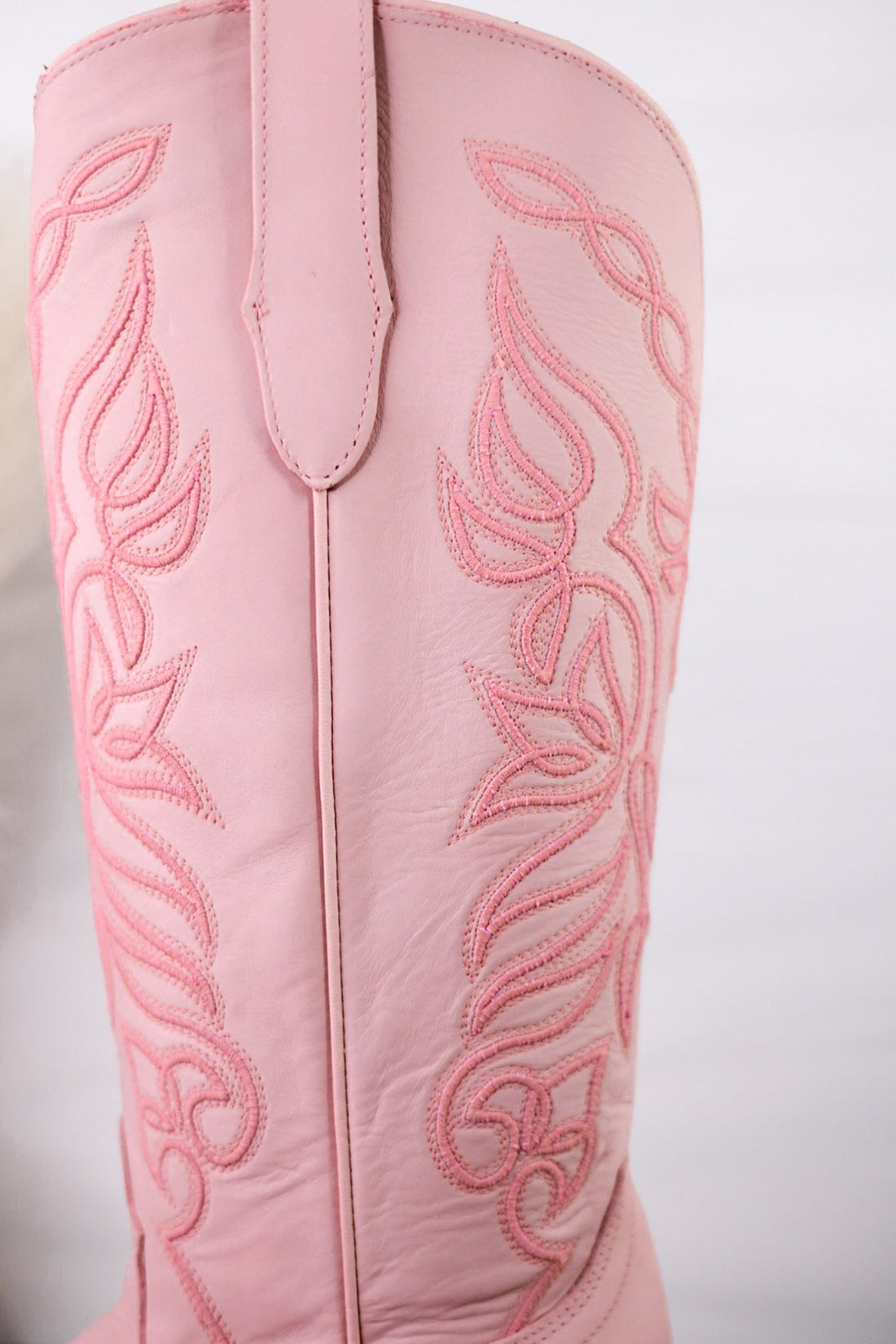 Sally Midi Wide Calf Pink Leather Embroidered Boots - Whiskey Skies - ROCKEM