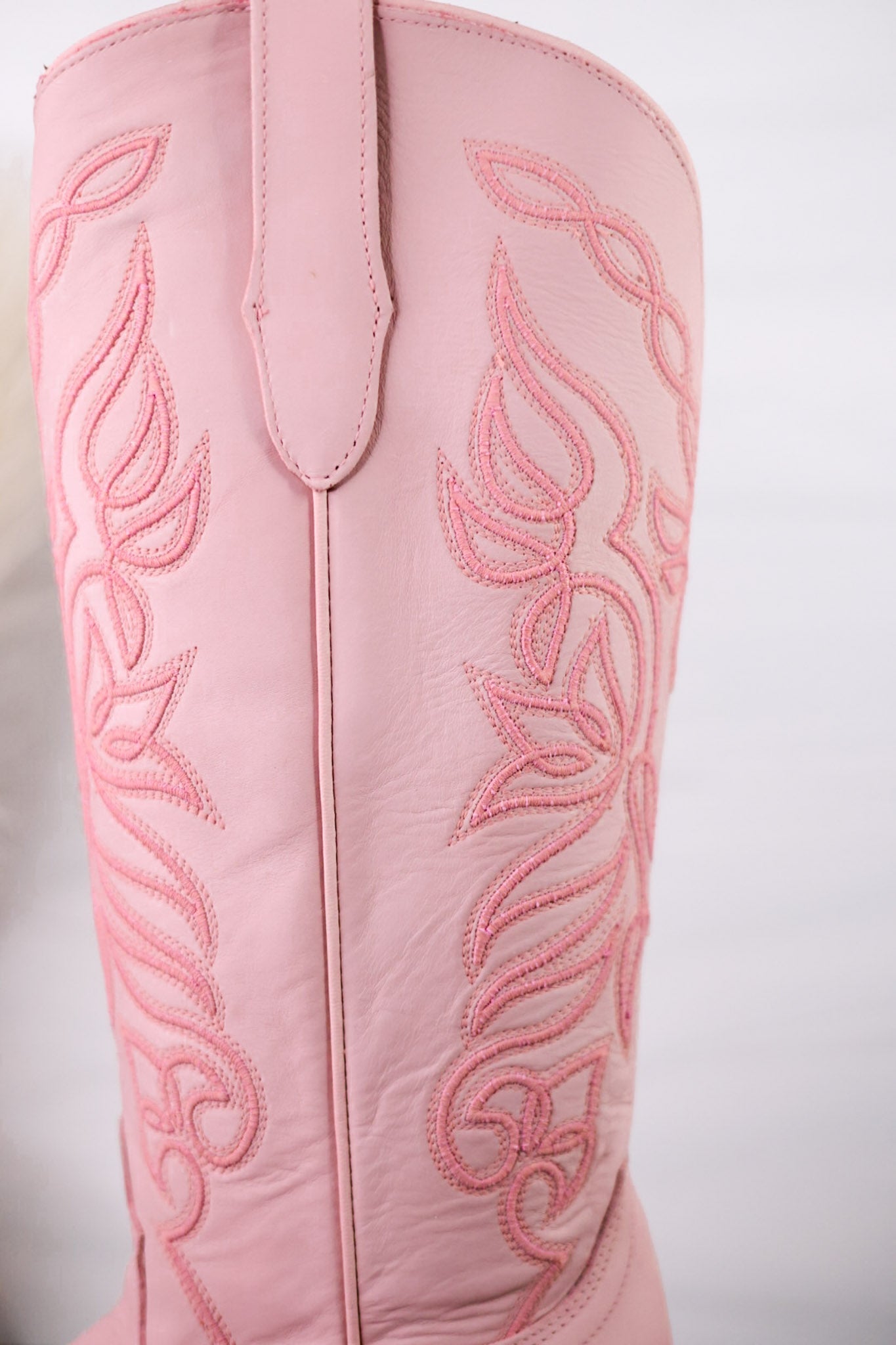 Sally Midi Wide Calf Pink Leather Embroidered Boots - Whiskey Skies - ROCKEM