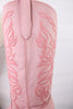 Sally Midi Wide Calf Pink Leather Embroidered Boots - Whiskey Skies - ROCKEM