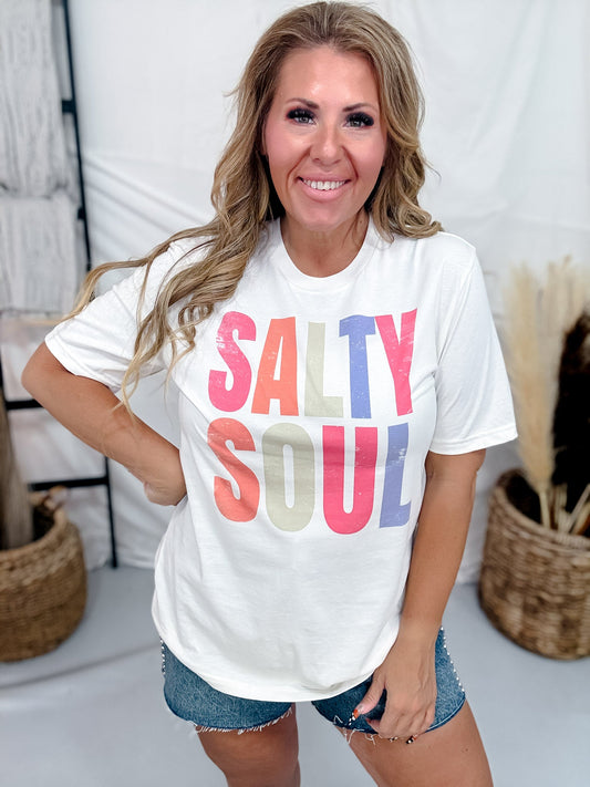 Salty Soul Short Sleeve Graphic Tee - Whiskey Skies - PAR.TEES BY PARTY ON!