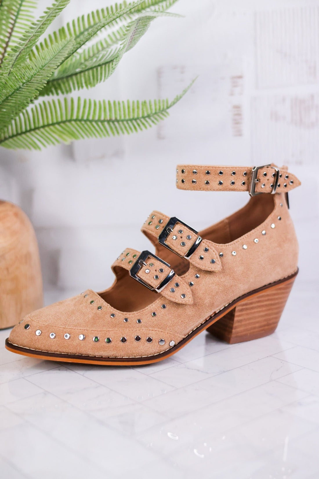 Sand Suede Corky Cackle Adjustable Buckle Shoes - Whiskey Skies - CORKYS FOOTWEAR