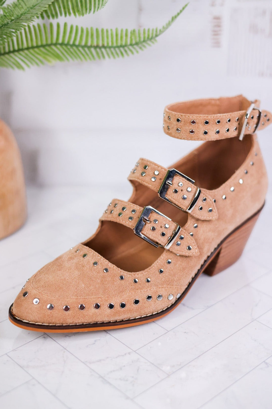 Sand Suede Corky Cackle Adjustable Buckle Shoes - Whiskey Skies - CORKYS FOOTWEAR