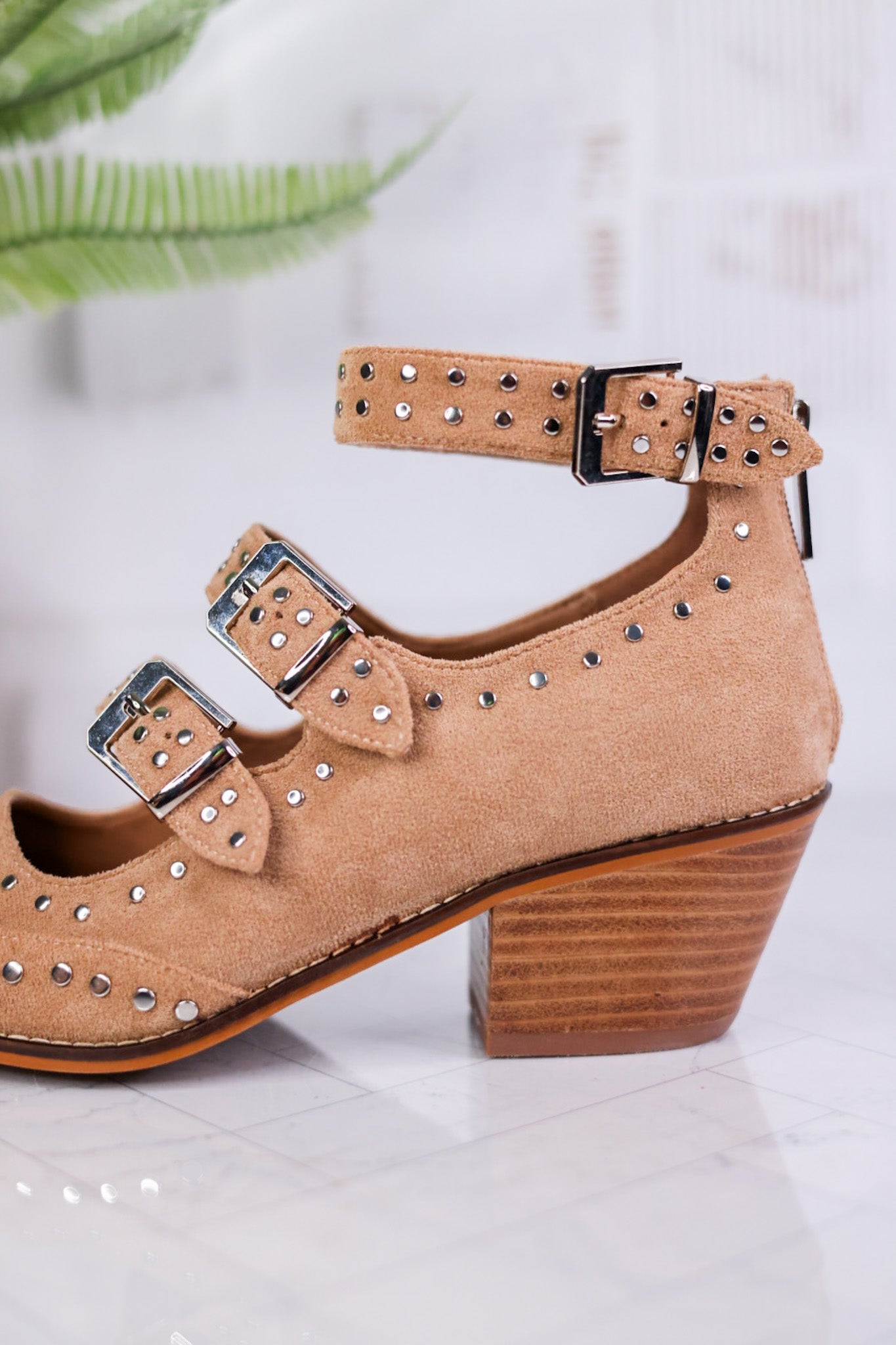 Sand Suede Corky Cackle Adjustable Buckle Shoes - Whiskey Skies - CORKYS FOOTWEAR