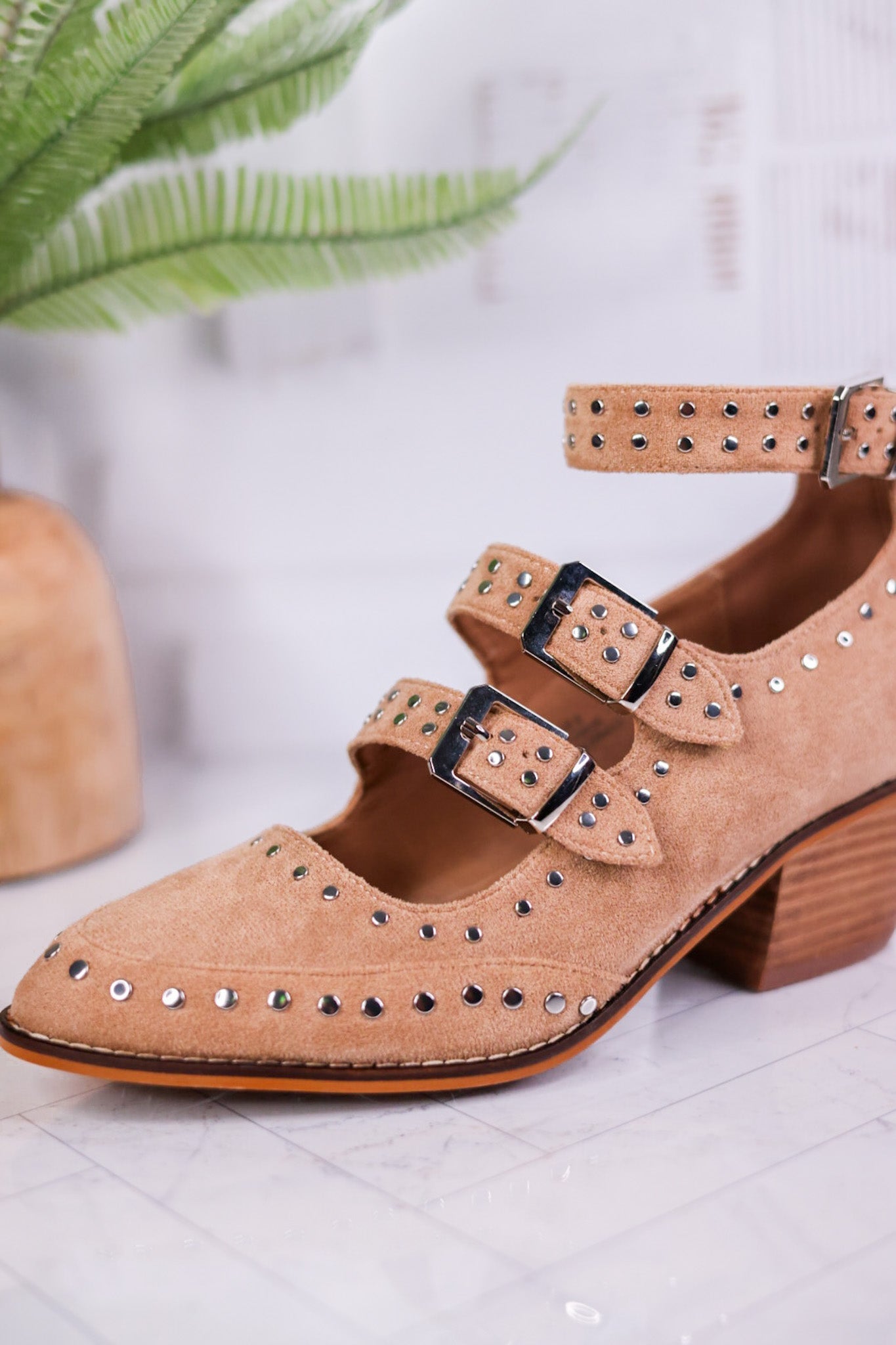 Sand Suede Corky Cackle Adjustable Buckle Shoes - Whiskey Skies - CORKYS FOOTWEAR