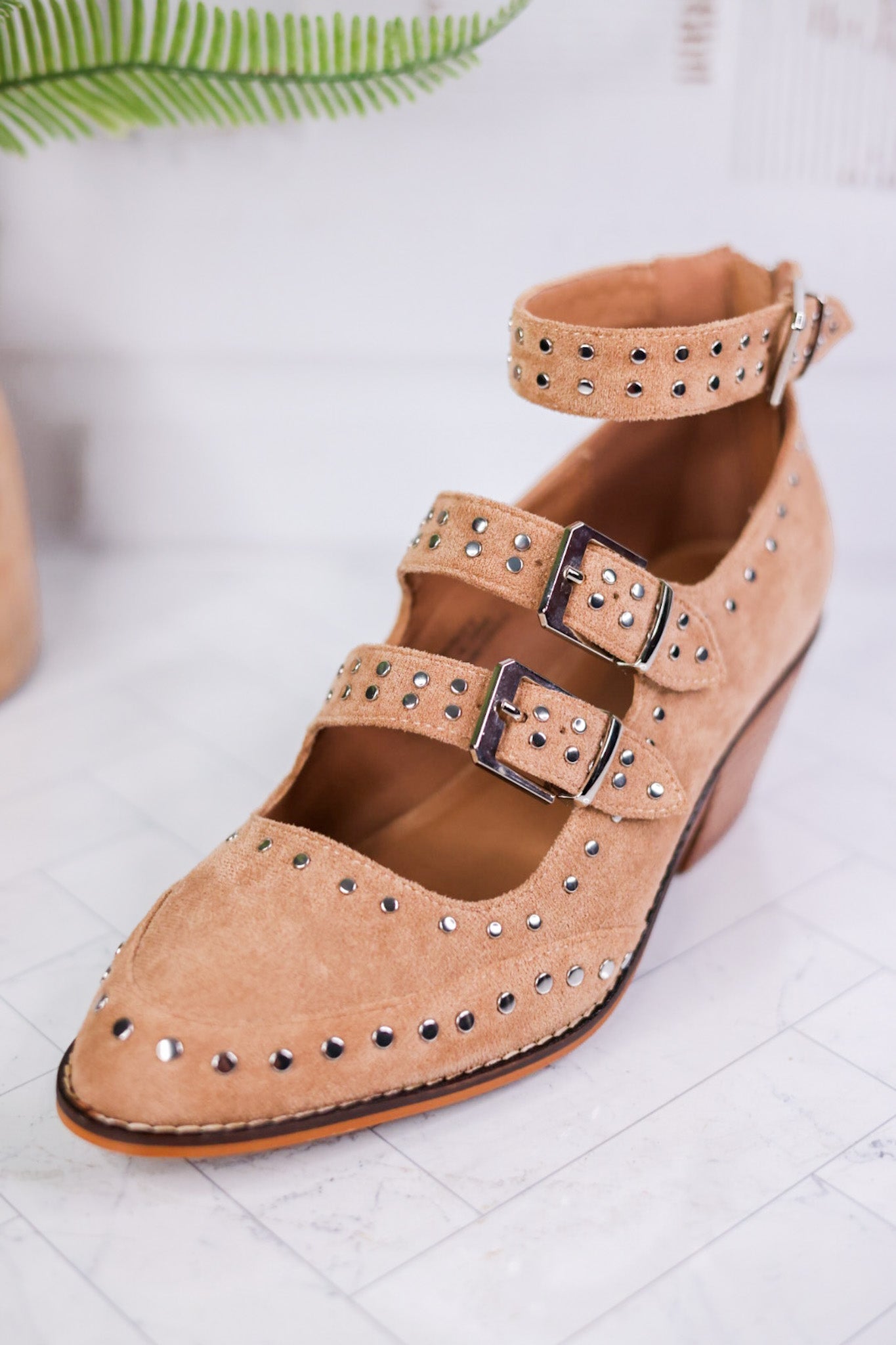 Sand Suede Corky Cackle Adjustable Buckle Shoes - Whiskey Skies - CORKYS FOOTWEAR