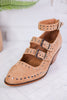 Sand Suede Corky Cackle Adjustable Buckle Shoes - Whiskey Skies - CORKYS FOOTWEAR