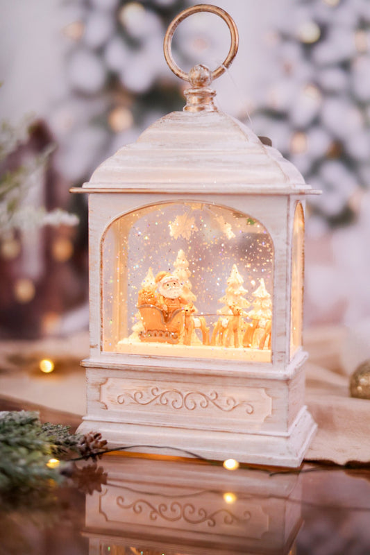 Santa and Reindeer Musical Water Lantern - Whiskey Skies - RAZ IMPORTS