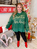 Santa Baby Green Christmas Sweatshirt W/ Tree Patch Details - Whiskey Skies - ODDI