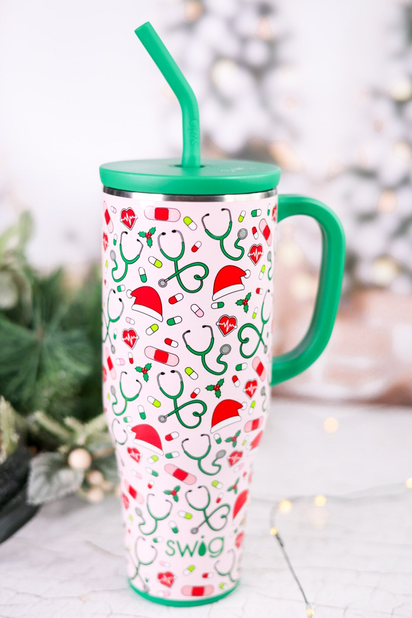 Santa's Scrubs Mega Mug 40oz - Whiskey Skies - SWIG LIFE