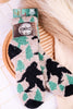 Sasquatch Print Fuzzy Crew Socks - Whiskey Skies - CRESCENT SOCK COMPANY