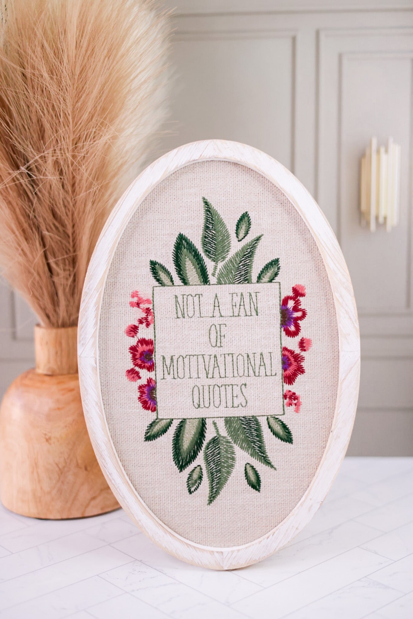 Embroided Sign Sassy Floral Embroidered Signs (3 Styles) - Whiskey Skies
