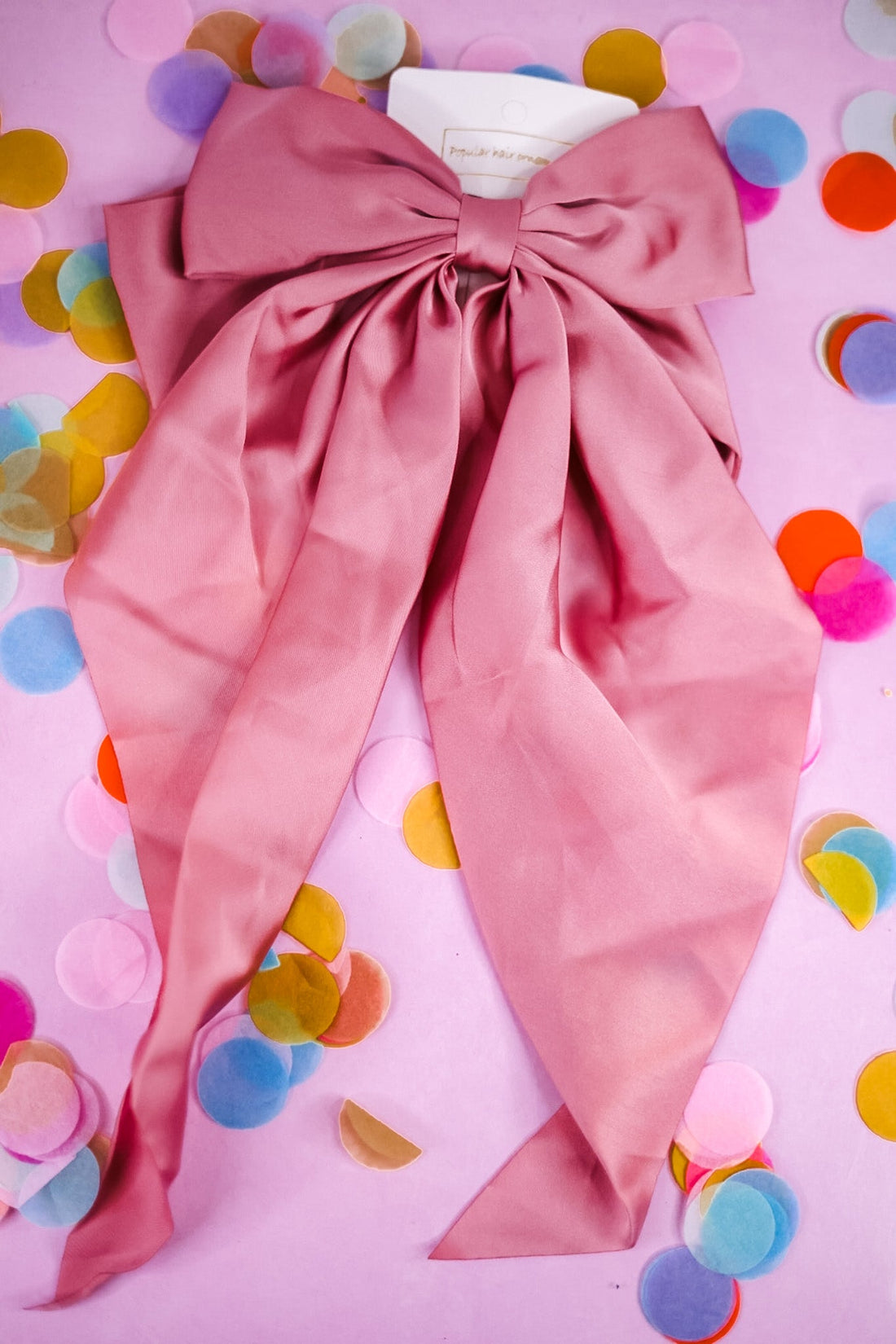 Satin Bow Hair Clips (18 Colors) - Whiskey Skies - QUEENS DESIGNS