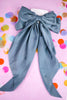 Satin Bow Hair Clips (18 Colors) - Whiskey Skies - QUEENS DESIGNS