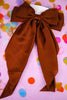 Satin Bow Hair Clips (18 Colors) - Whiskey Skies - QUEENS DESIGNS