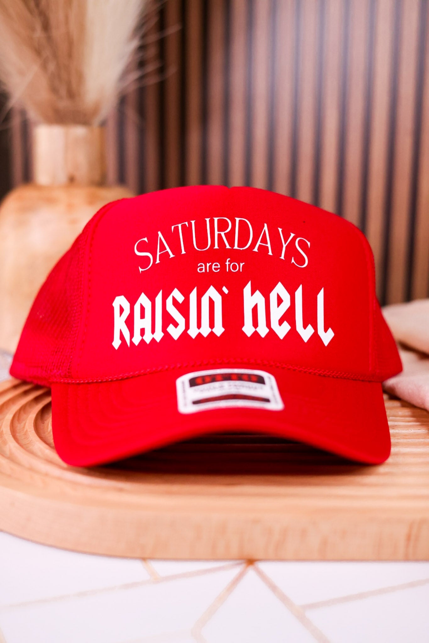 Saturdays Are For Raisin' Hell Trucker Hat - Whiskey Skies - STATED BRANDS