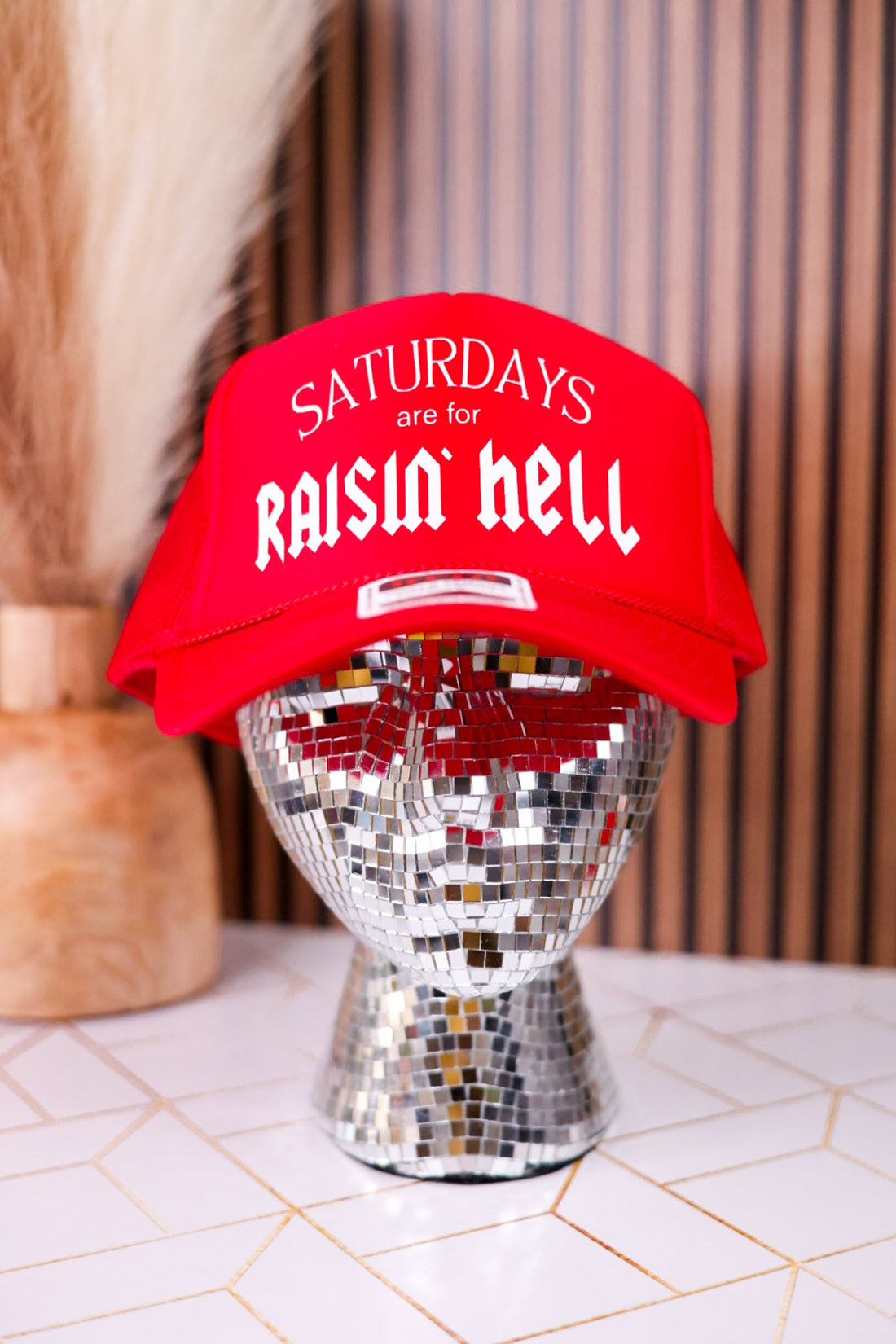 Saturdays Are For Raisin' Hell Trucker Hat - Whiskey Skies - STATED BRANDS